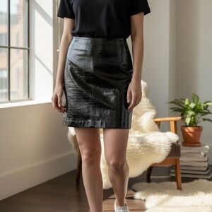 Loewe Patent Leather Black Mini Skirt